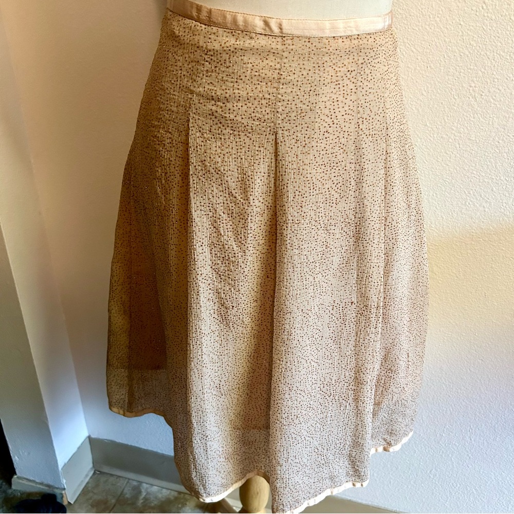 Mille K Copenhagen skirt tiny sparkly glitter tan and copper sz 6 good condition
